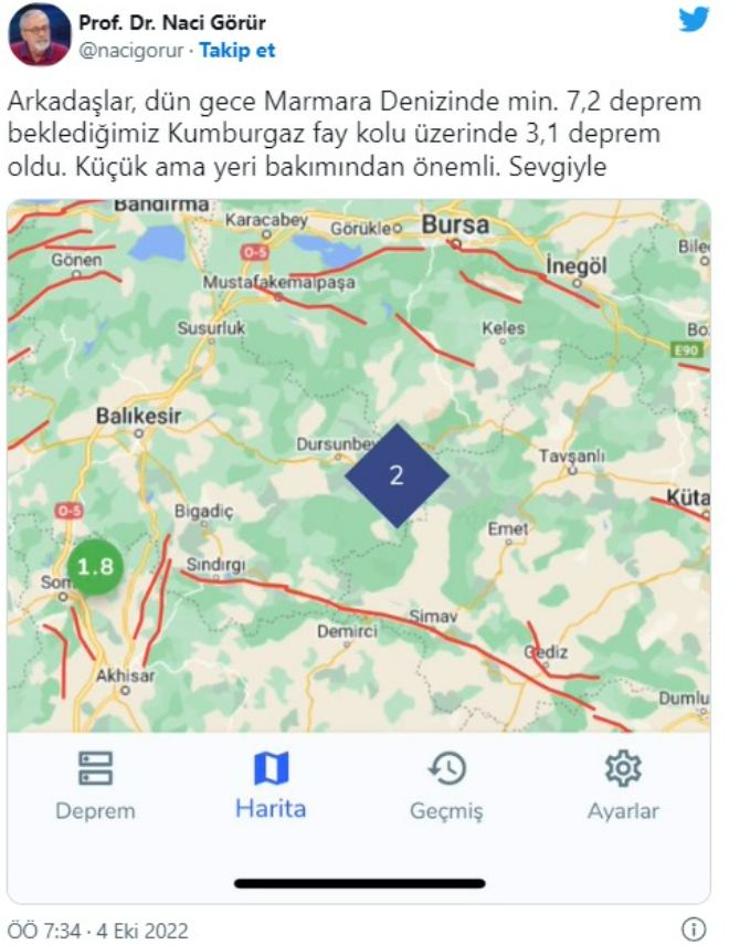 Prof. Naci Görür'den Marmara Denizi'ndeki depremle ilgili kritik açıklama - Resim : 1