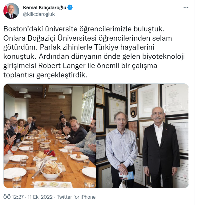 Kılıçdaroğlu: Boston’daki öğrencilere Boğaziçi Üniversitesi öğrencilerinden selam götürdüm - Resim : 1