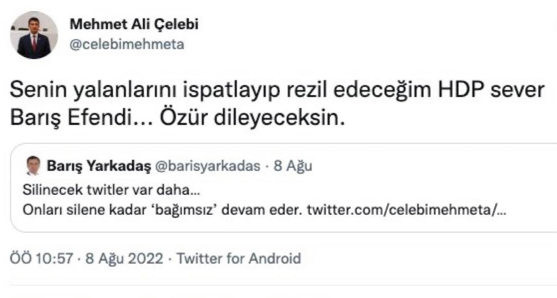 2 ay önceki kavga, Çelebi'nin AKP'ye katılmasıyla alevlendi: Bana yalancı demiştin, özür dile! - Resim : 1