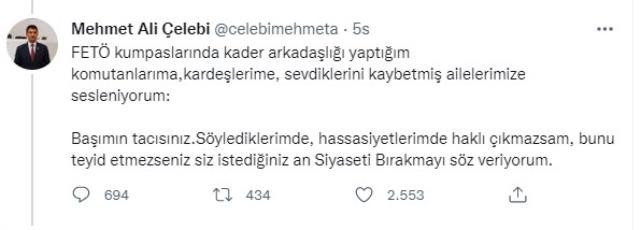 Mehmet Ali Çelebi, tepkiler karşısında sessizliğini bozdu: 'Haklı çıkmazsam siyaseti bırakacağım' - Resim : 1