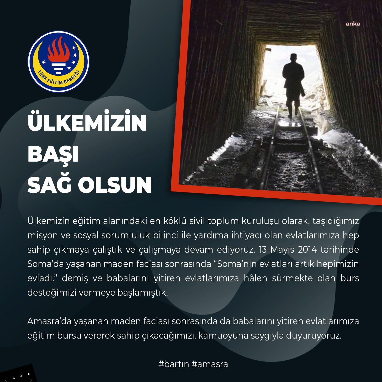 Türk Eğitim Derneği'nden maden faciasında babalarını kaybeden çocuklara burs desteği - Resim : 1