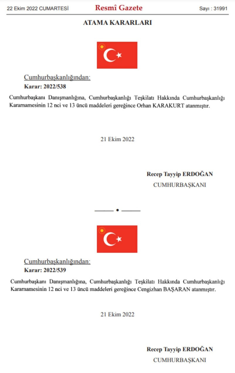 Resmi Gazete'de yayımlandı: Erdoğan'dan gece yarısı dikkat çeken iki atama - Resim : 1