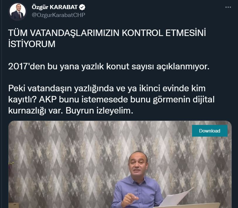 Hemen e-Devlet'ten kontrol edin: CHP'li Karabat ‘tüm vatandaşların kontrol etmesini istiyorum’ diyerek paylaştı - Resim : 1