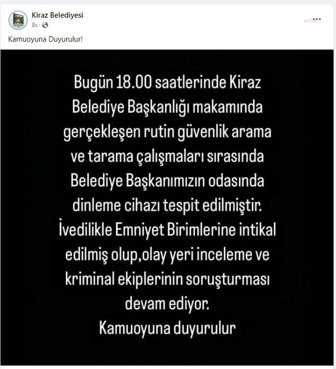 AKP'li belediye başkanının makam odasında dinleme cihazı bulundu - Resim : 1