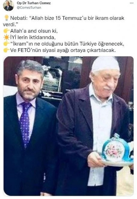 Turhan Çömez, Bakan Nebati'nin Gülen ile fotoğrafını paylaştı! - Resim : 1