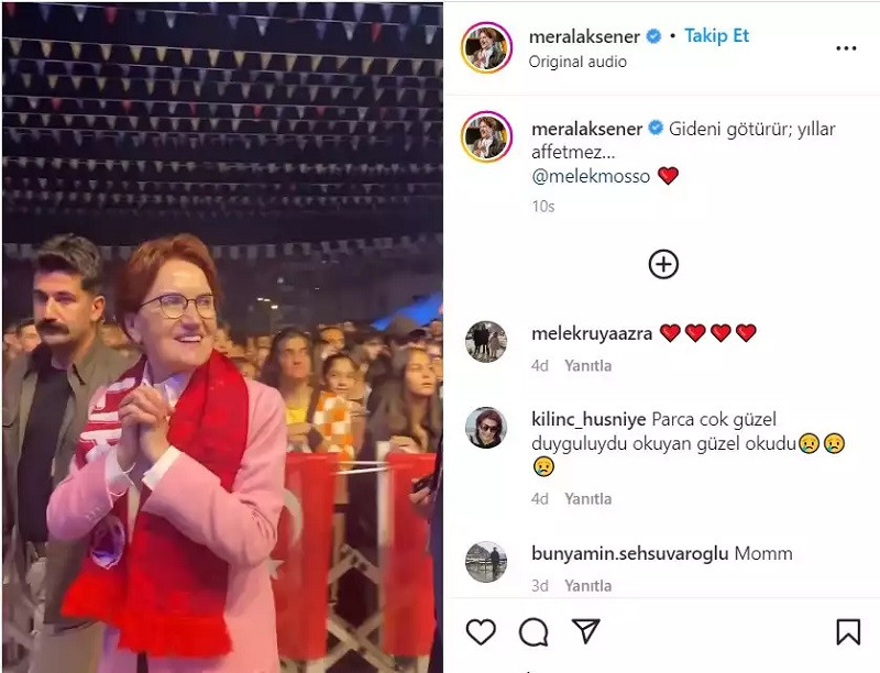 Meral Akşener, Melek Mosso konserinde şarkı söyledi - Resim : 1