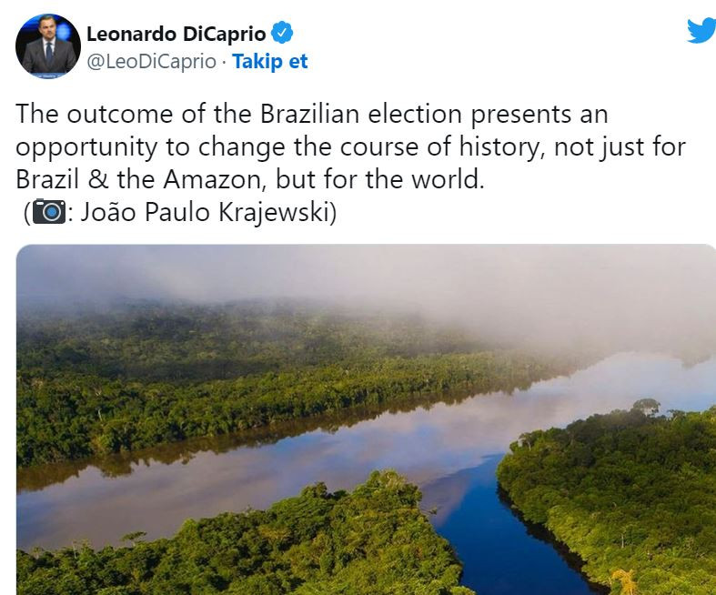 Leonardo DiCaprio'dan Brezilya Devlet Başkanı Lula da Silva'ya tebrik - Resim : 1