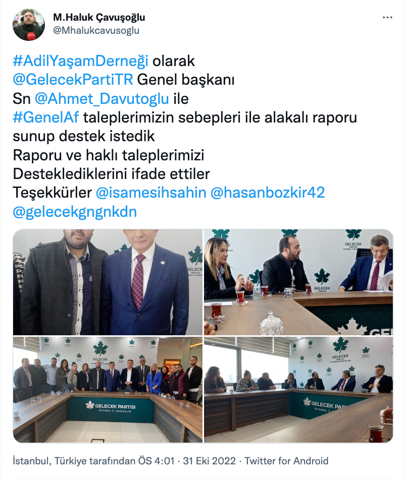 Adil Yaşam Derneği Başkanı Çavuşoğlu, Kılıçdaroğlu ile görüştü: Gündem, 'genel af' - Resim : 2