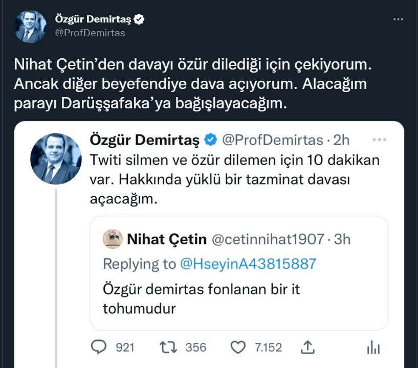 Özgür Demirtaş 'dava açacağım' dedi, AK Trol'den jet hızıyla özür geldi - Resim : 1