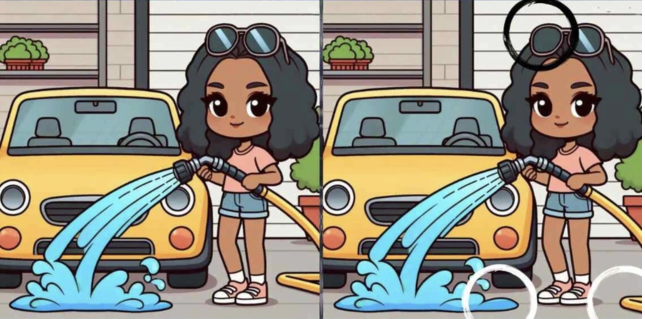 Arabasını yıkayan iki esmer kız arasındaki 3 farkı 9 saniyede görebilenler yüksek IQ'lu - Resim: 2