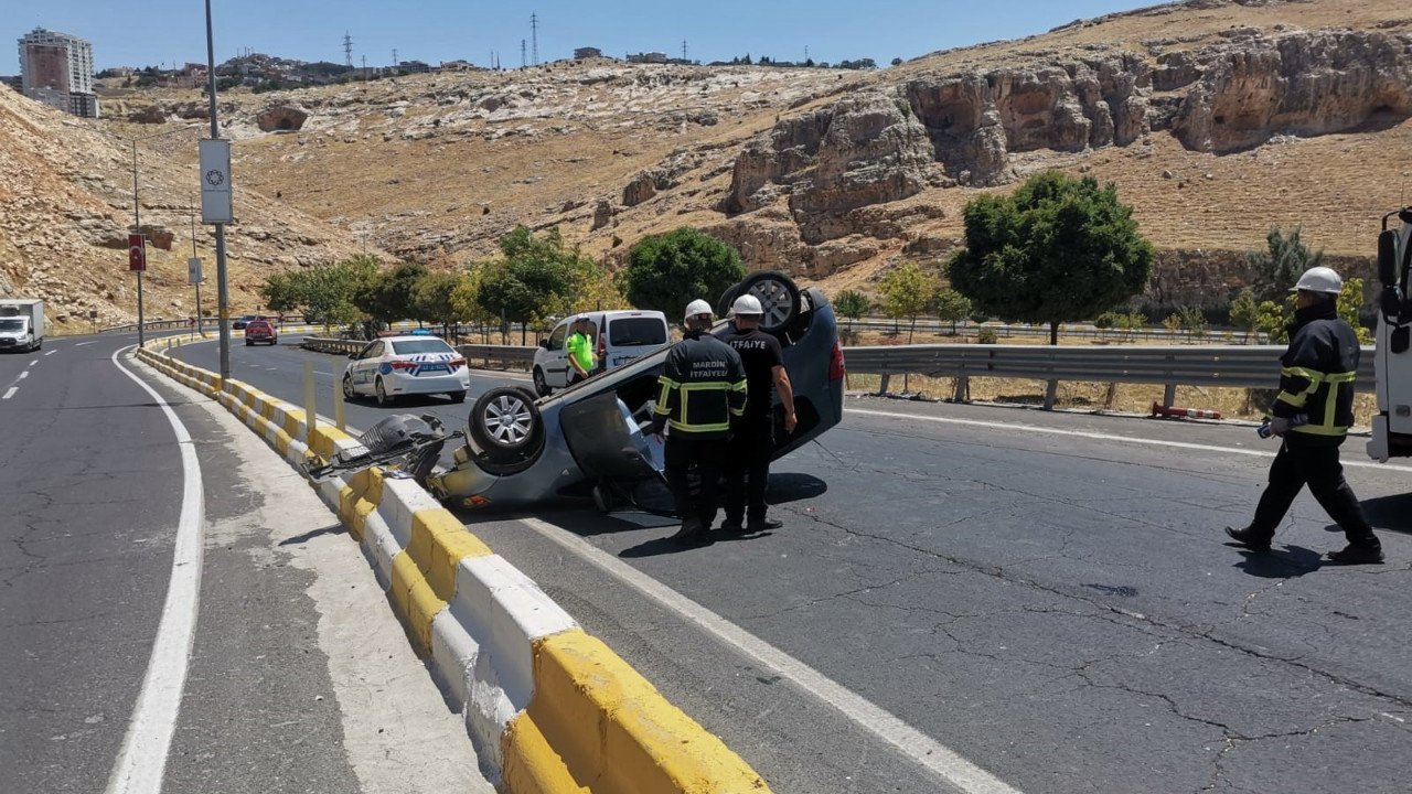 Mardin'de Feci Kaza! Otomobil Takla Attı: 1 Yaralı