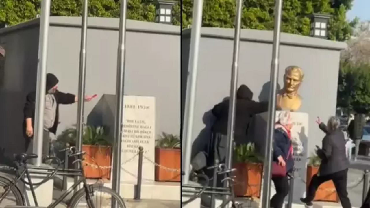Mersin'de Atatürk Büstüne Çirkin Saldırı